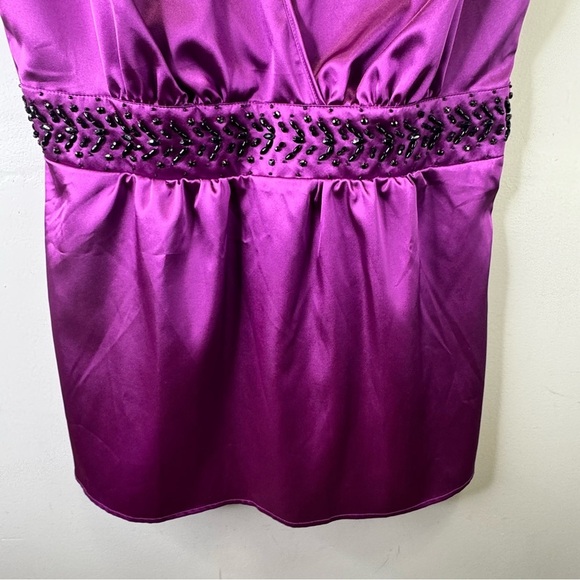 Cleo Pink Satin Vneck Sleeveless Blouse Size Medium NWT Brand New - Picture 7 of 9